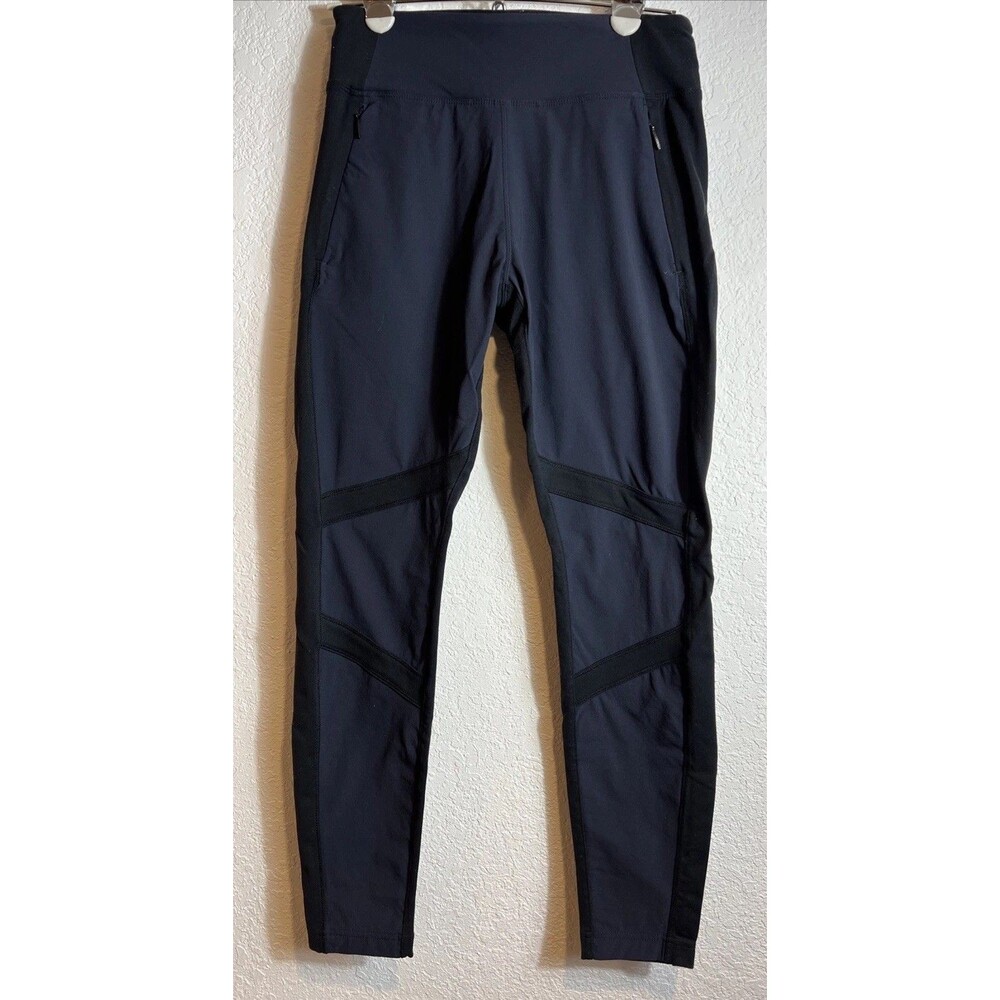 Athleta Stellar Tight Leggings Women's 4P Two Tone Black Navy Blue Activewear